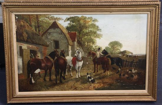 After John Frederick Herring Jnr Farmyard scenes 18 x 29in.